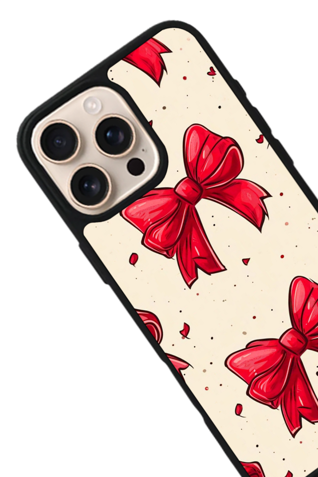 iPhone 15 Pro Max Uyumlu Kurdele Tasarımlı Glossy Premium Kılıf
