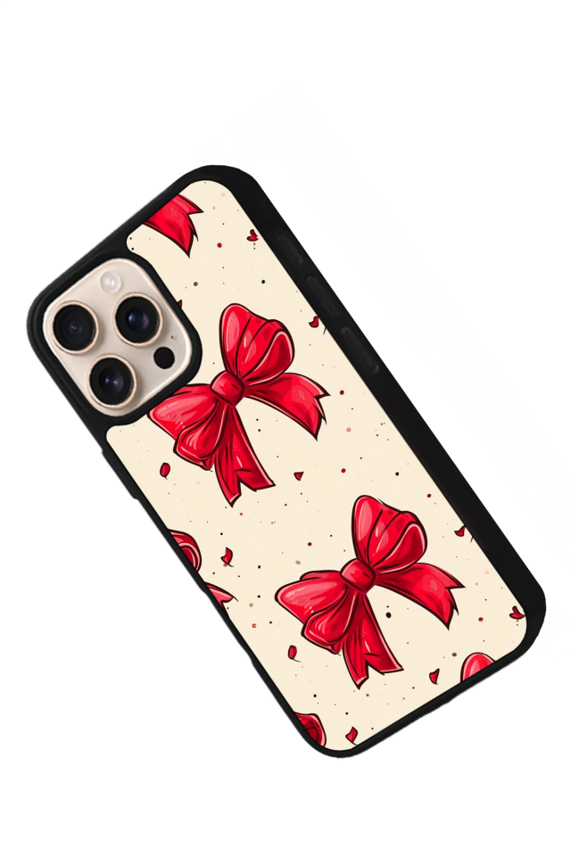 iPhone 15 Pro Max Uyumlu Kurdele Tasarımlı Glossy Premium Kılıf