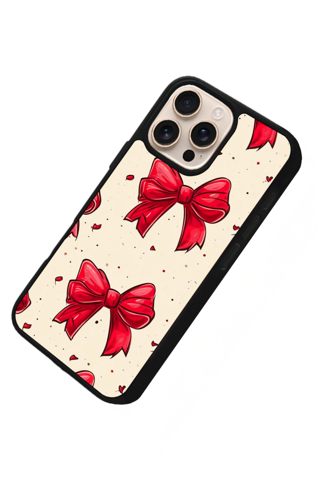 iPhone 15 Pro Max Uyumlu Kurdele Tasarımlı Glossy Premium Kılıf