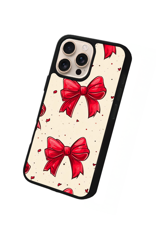 iPhone 15 Pro Max Uyumlu Kurdele Tasarımlı Glossy Premium Kılıf