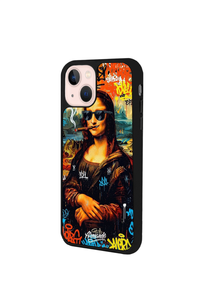 iPhone 15 Plus Uyumlu Monalisa Tasarımlı Glossy Premium Kılıf