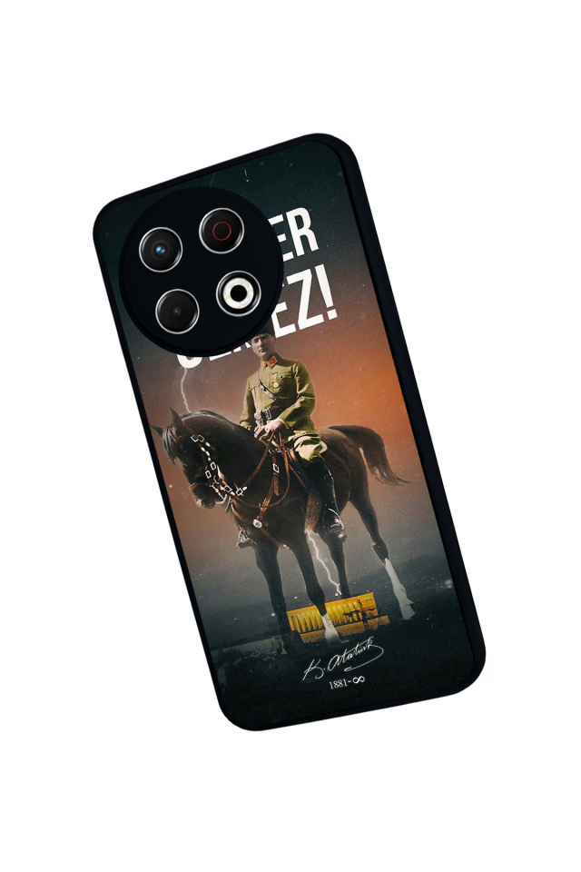 Tecno Spark 30 Pro Uyumlu Mustafa Kemal Ataturk Tasarımlı Glossy Premium Kılıf