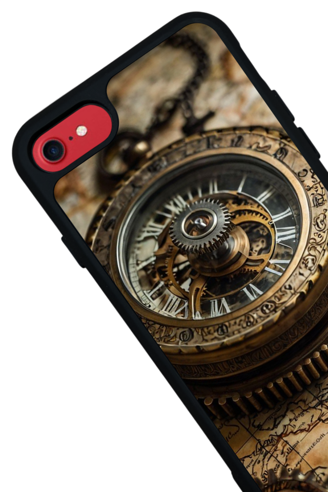 iPhone SE Uyumlu Pusula Tasarımlı Glossy Premium Kılıf