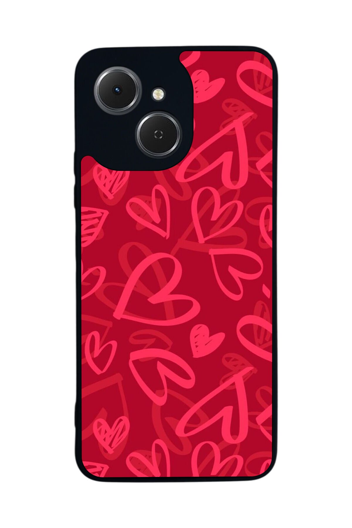 Tecno Spark 40C Uyumlu Kalp Love Tasarımlı Glossy Premium Kılıf