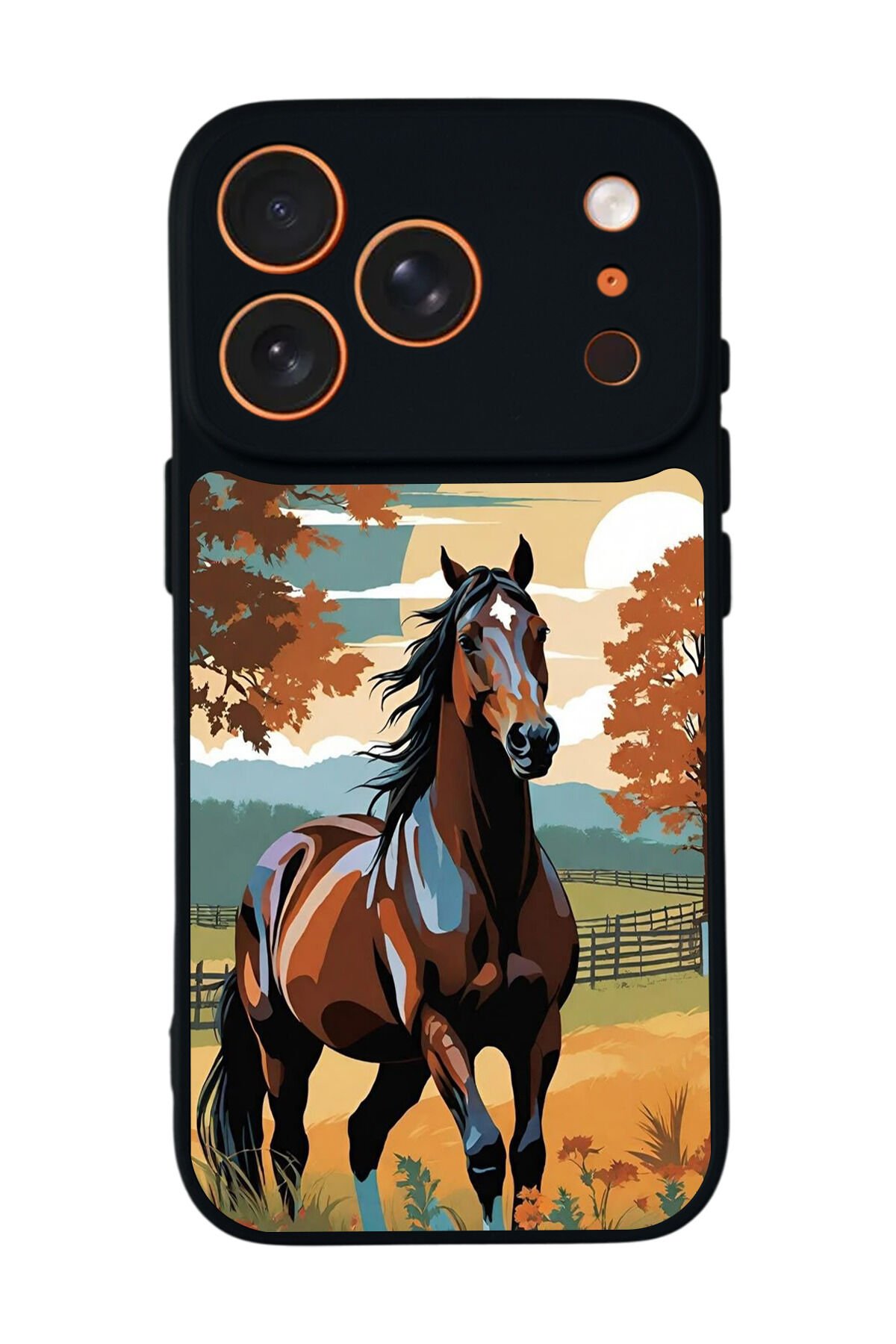 iPhone 17 Pro Uyumlu At Horse Tasarımlı Glossy Premium Kılıf