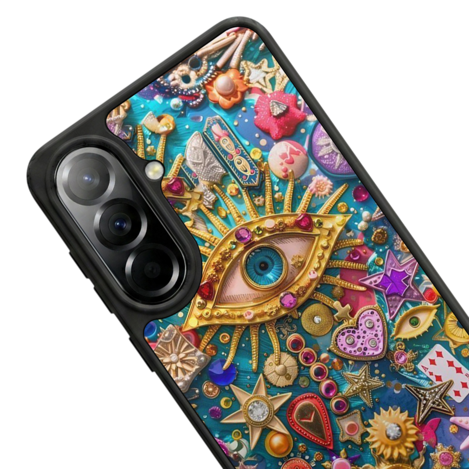 Samsung Galaxy A37 Uyumlu Göz Tasarımlı Glossy Premium Kılıf