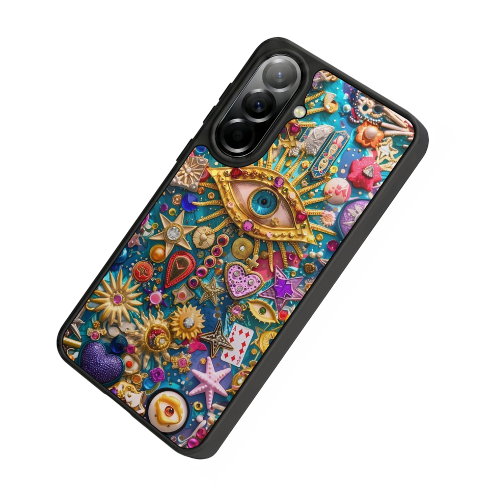 Samsung Galaxy A37 Uyumlu Göz Tasarımlı Glossy Premium Kılıf