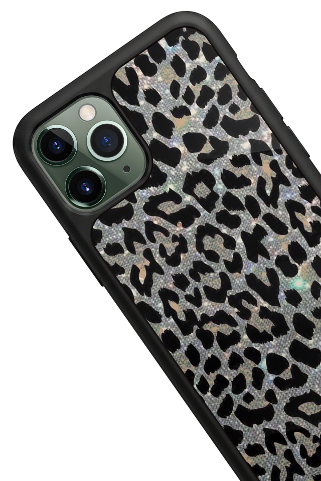 iPhone 11 Pro Max Uyumlu Hologram Leopar Tasarımlı Glossy Premium Kılıf