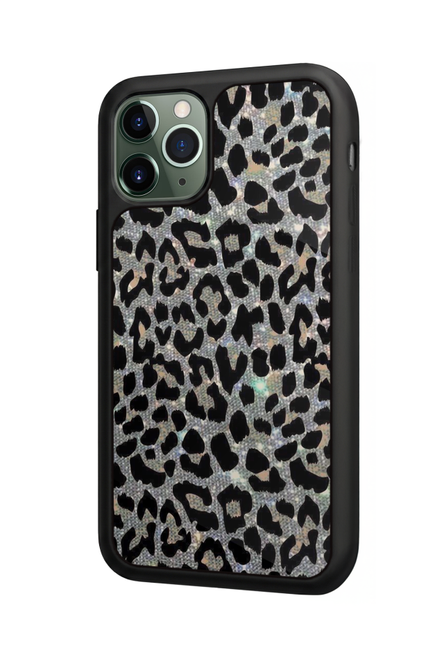 iPhone 11 Pro Max Uyumlu Hologram Leopar Tasarımlı Glossy Premium Kılıf