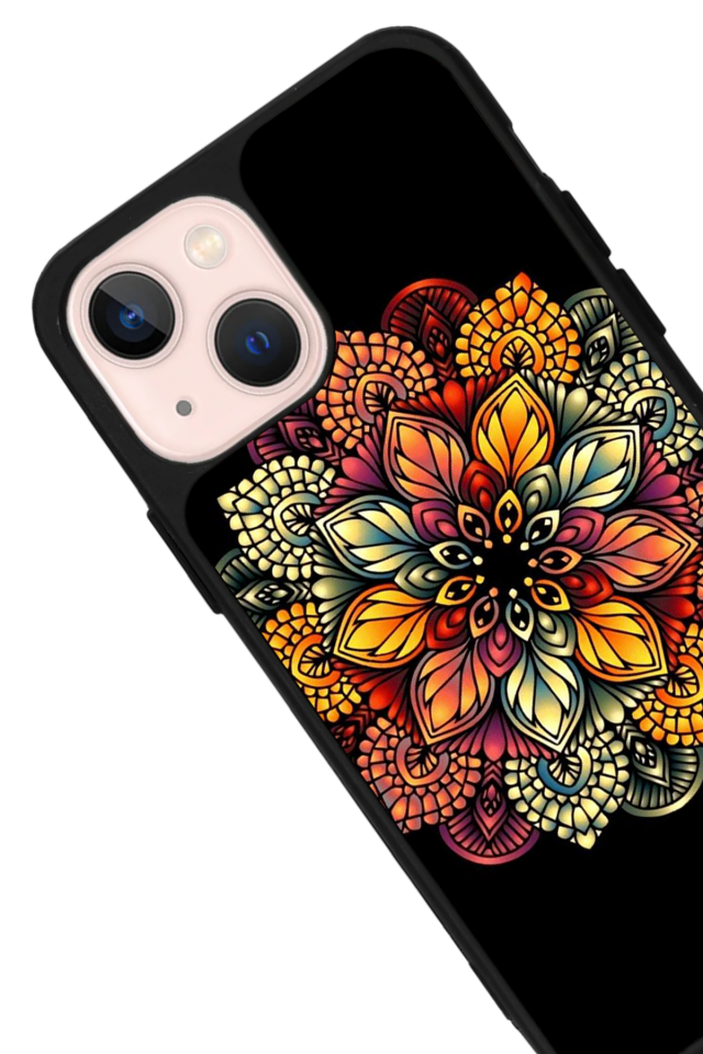 iPhone 13/14 Uyumlu Mandala Tasarımlı Glossy Premium Kılıf