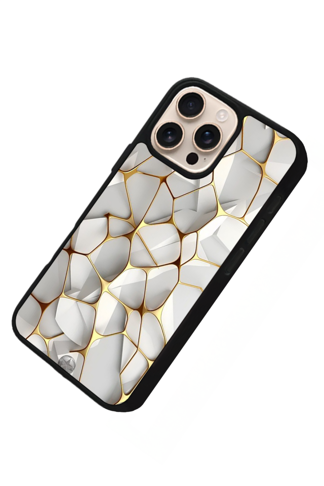 iPhone 16 Pro Max Uyumlu Mermer Marble Tasarımlı Glossy Premium Kılıf