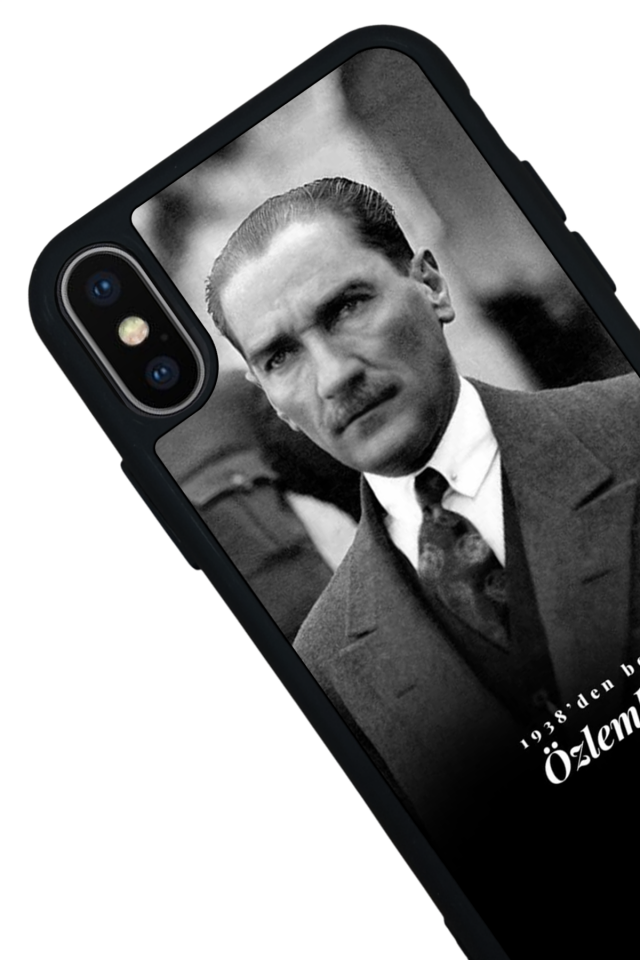 iPhone X/ XS Uyumlu Mustafa Kemal Ataturk Tasarımlı Glossy Premium Kılıf