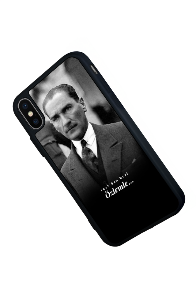 iPhone X/ XS Uyumlu Mustafa Kemal Ataturk Tasarımlı Glossy Premium Kılıf