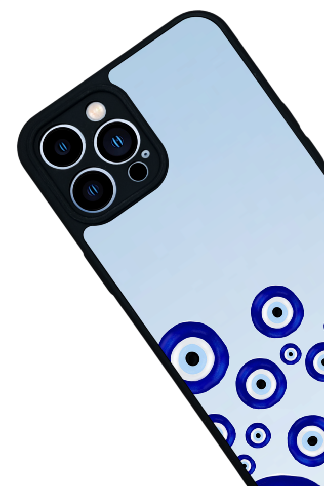 iPhone 12 Pro Max Uyumlu Nazar Tasarımlı Glossy Premium Kılıf