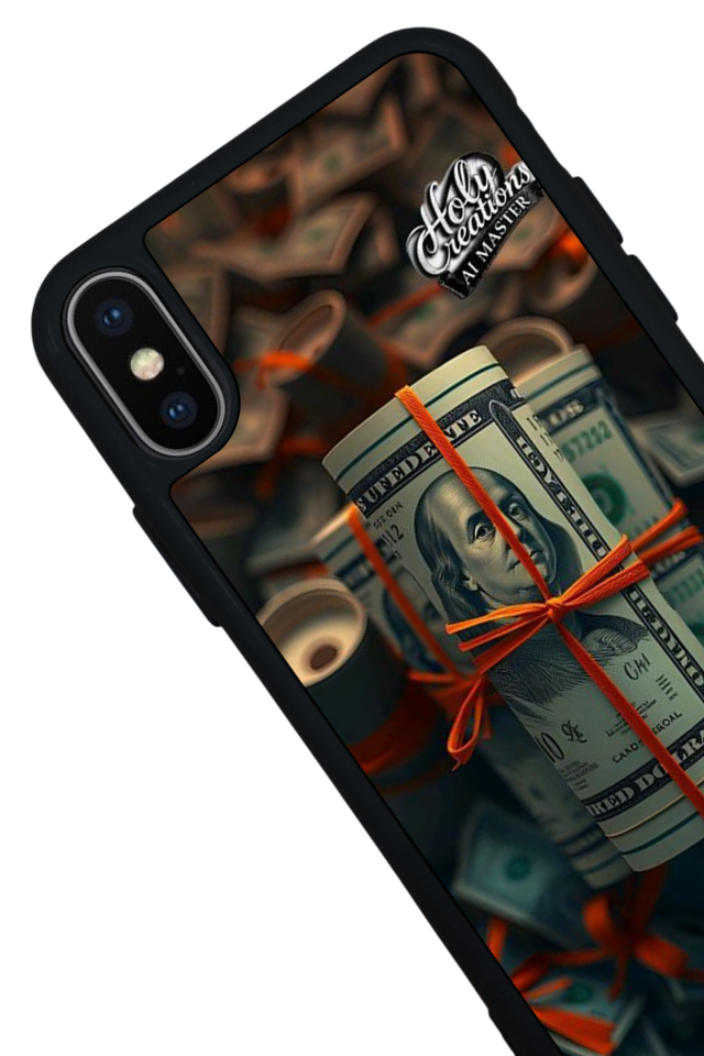 iPhone XS Max Uyumlu Para Tasarımlı Glossy Premium Kılıf