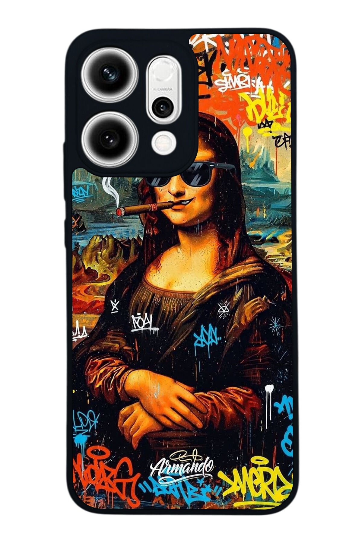 Oppo Reno 14 Uyumlu Monalisa Tasarımlı Glossy Premium Kılıf