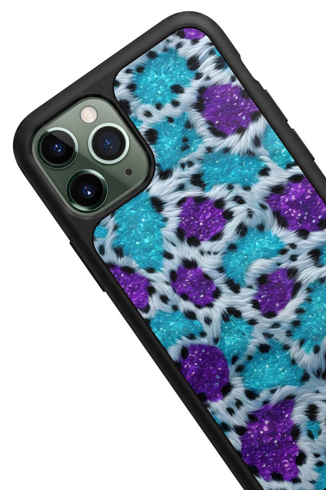iPhone 11 Pro Max Uyumlu Hologram Leopar Tasarımlı Glossy Premium Kılıf