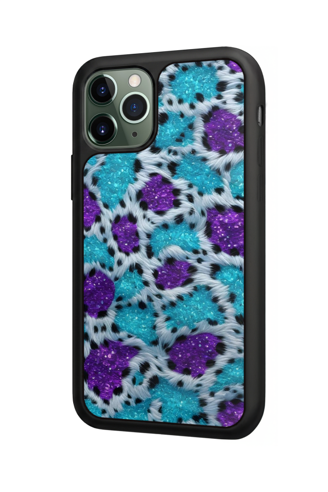 iPhone 11 Pro Max Uyumlu Hologram Leopar Tasarımlı Glossy Premium Kılıf