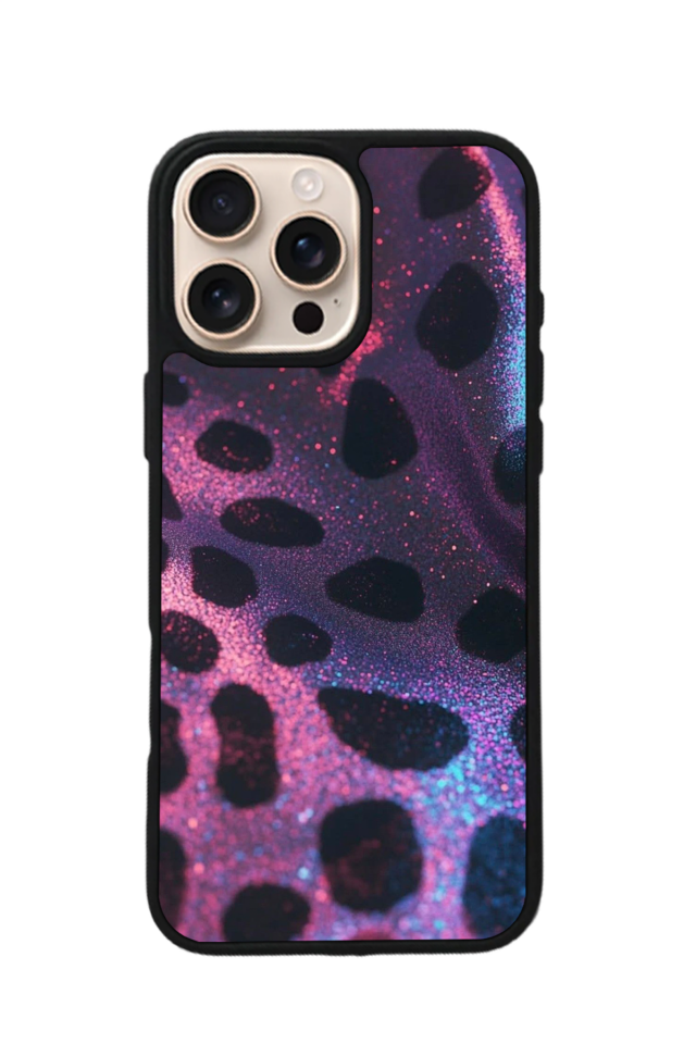 iPhone 14 Pro Uyumlu Hologram Leopar Tasarımlı Glossy Premium Kılıf