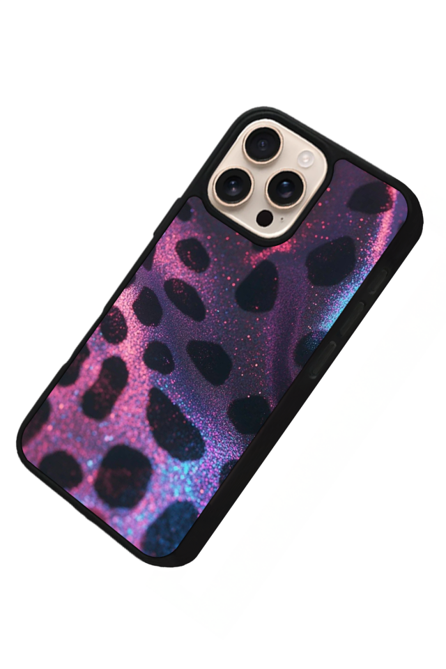 iPhone 14 Pro Uyumlu Hologram Leopar Tasarımlı Glossy Premium Kılıf