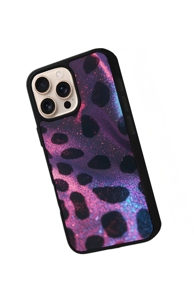 iPhone 14 Pro Uyumlu Hologram Leopar Tasarımlı Glossy Premium Kılıf