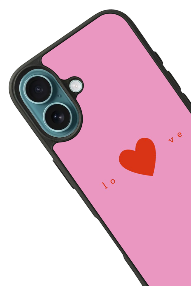iPhone 16 Uyumlu Kalp Love Tasarımlı Glossy Premium Kılıf
