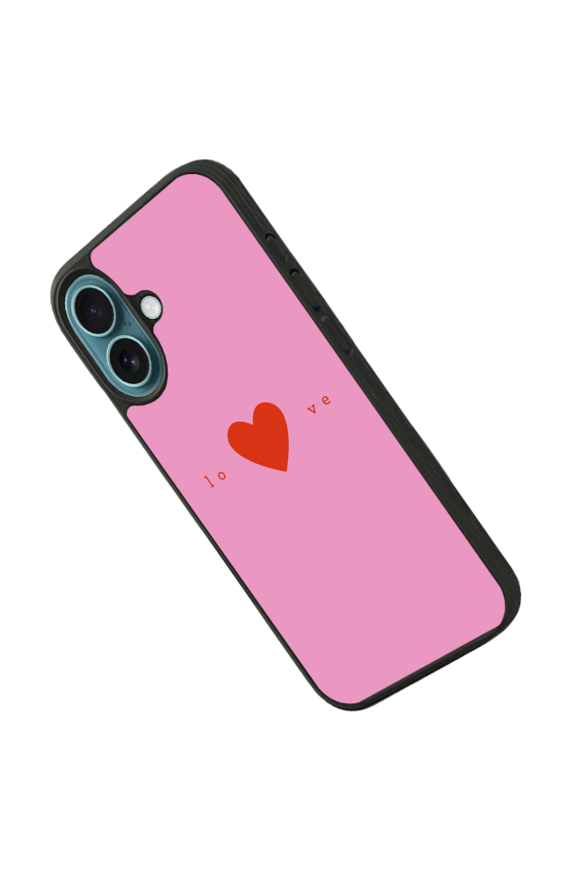iPhone 16 Uyumlu Kalp Love Tasarımlı Glossy Premium Kılıf