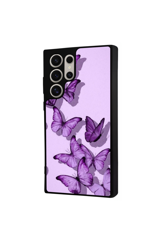 Samsung Galaxy S23 Ultra Uyumlu Kelebek Tasarımlı Glossy Premium Kılıf