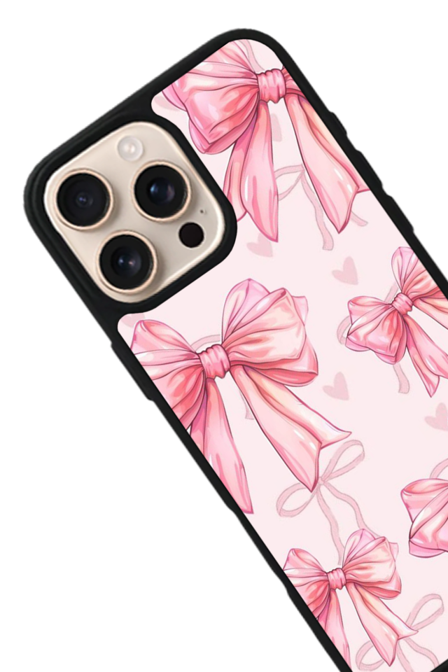 iPhone 15 Pro Max Uyumlu Kurdele Tasarımlı Glossy Premium Kılıf