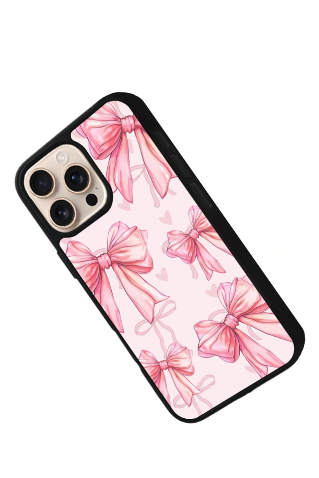 iPhone 15 Pro Max Uyumlu Kurdele Tasarımlı Glossy Premium Kılıf