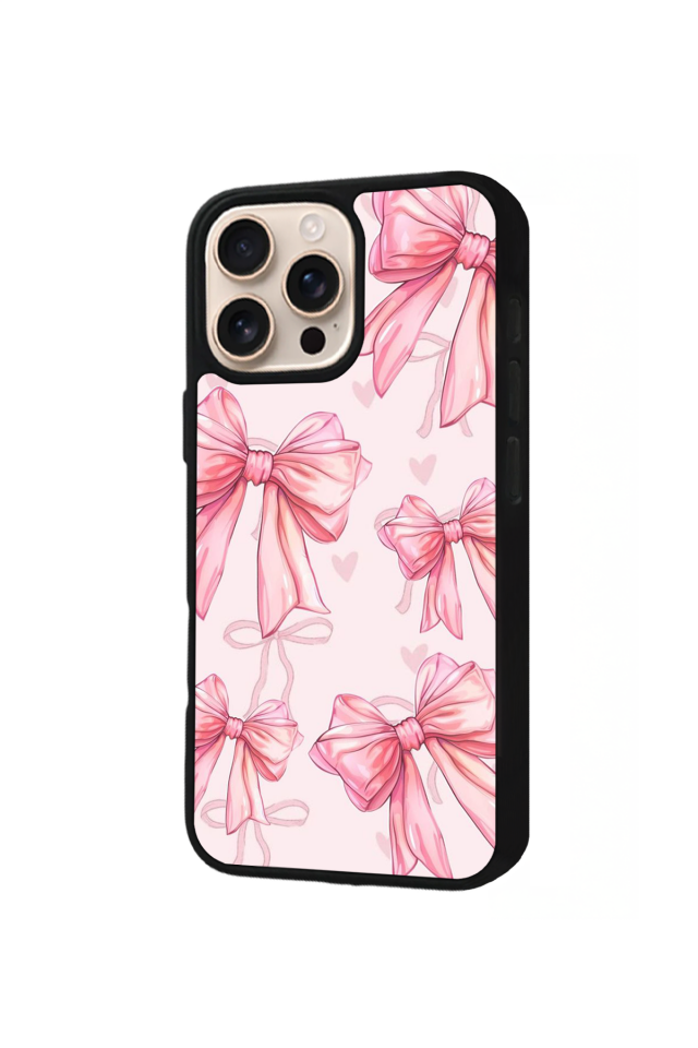 iPhone 15 Pro Max Uyumlu Kurdele Tasarımlı Glossy Premium Kılıf