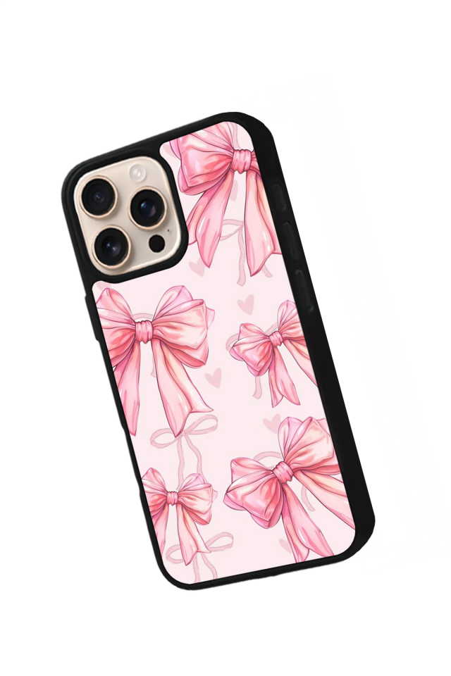 iPhone 15 Pro Max Uyumlu Kurdele Tasarımlı Glossy Premium Kılıf