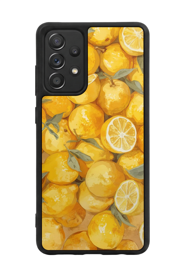 Samsung Galaxy A72 Uyumlu Limon Tasarımlı Glossy Premium Kılıf