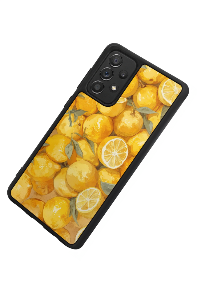 Samsung Galaxy A72 Uyumlu Limon Tasarımlı Glossy Premium Kılıf