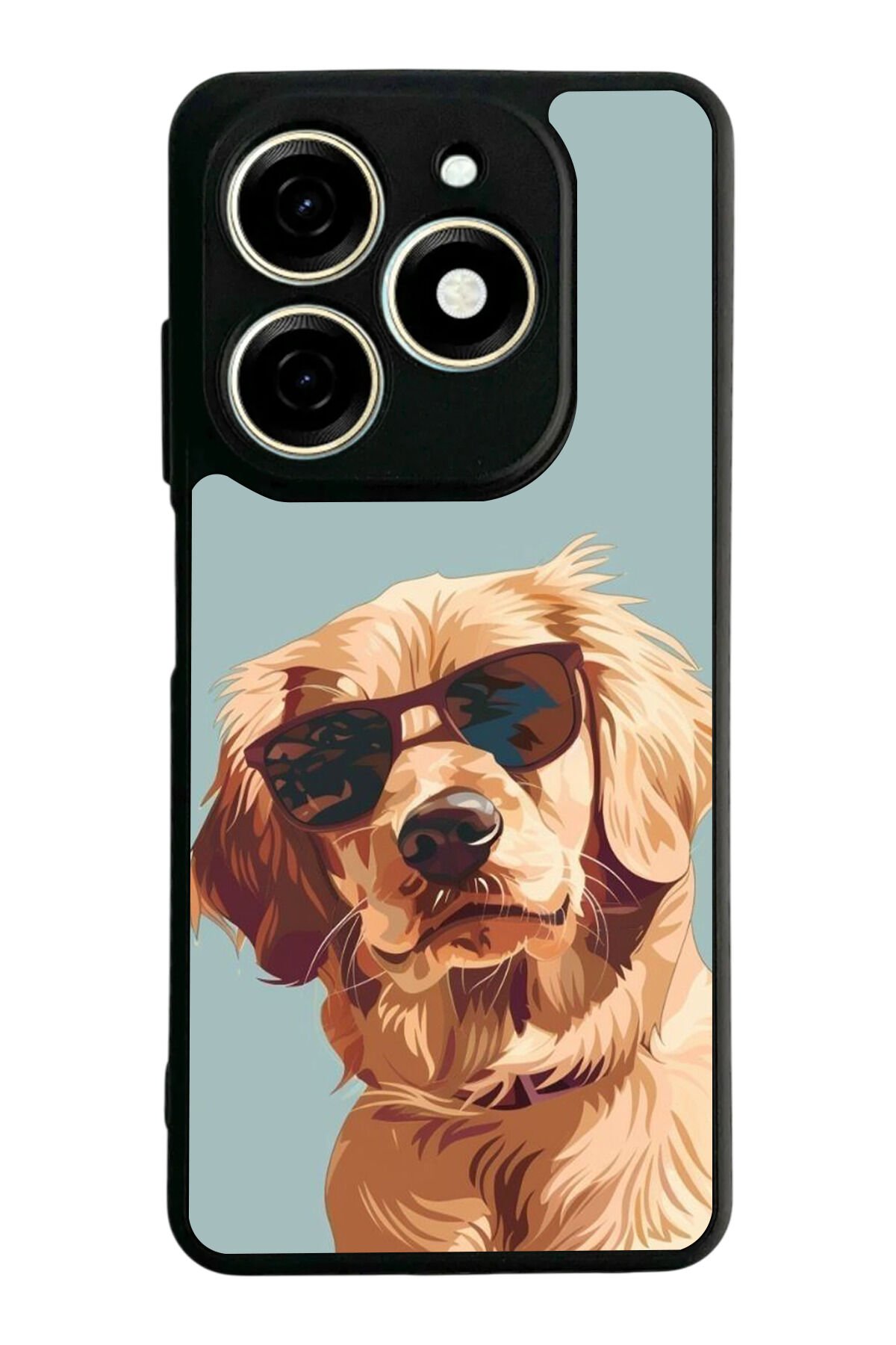 Tecno Spark 20/20C Uyumlu Golden Kopek Tasarımlı Glossy Premium Kılıf