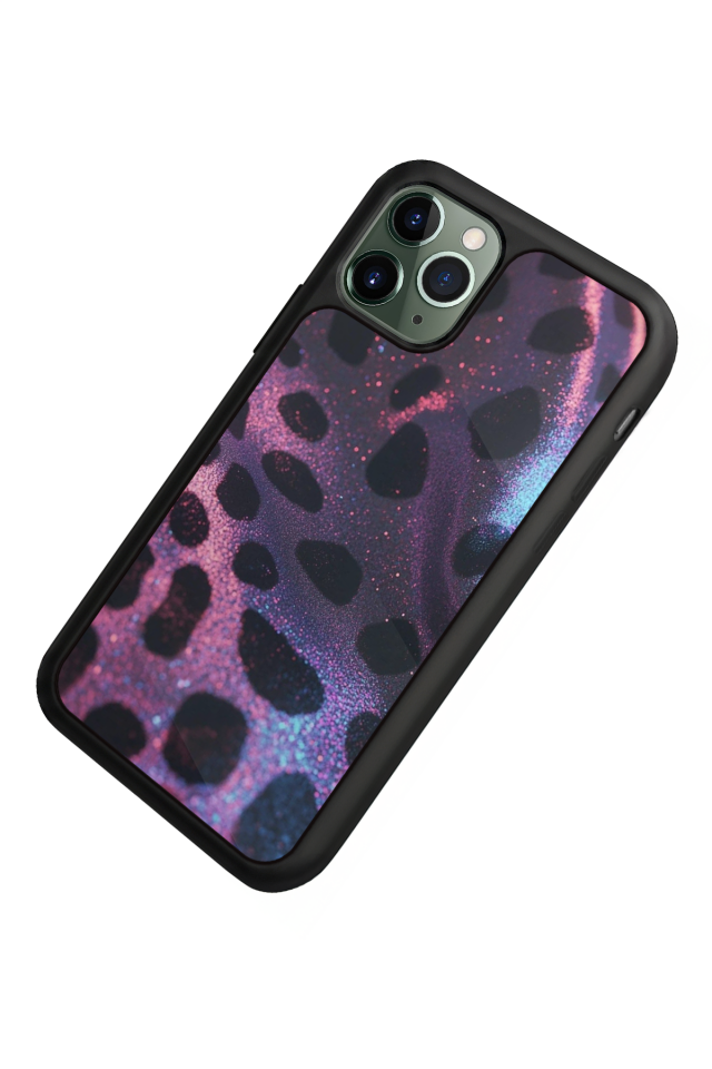 iPhone 11 Pro Max Uyumlu Hologram Leopar Tasarımlı Glossy Premium Kılıf