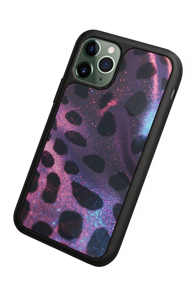 iPhone 11 Pro Max Uyumlu Hologram Leopar Tasarımlı Glossy Premium Kılıf
