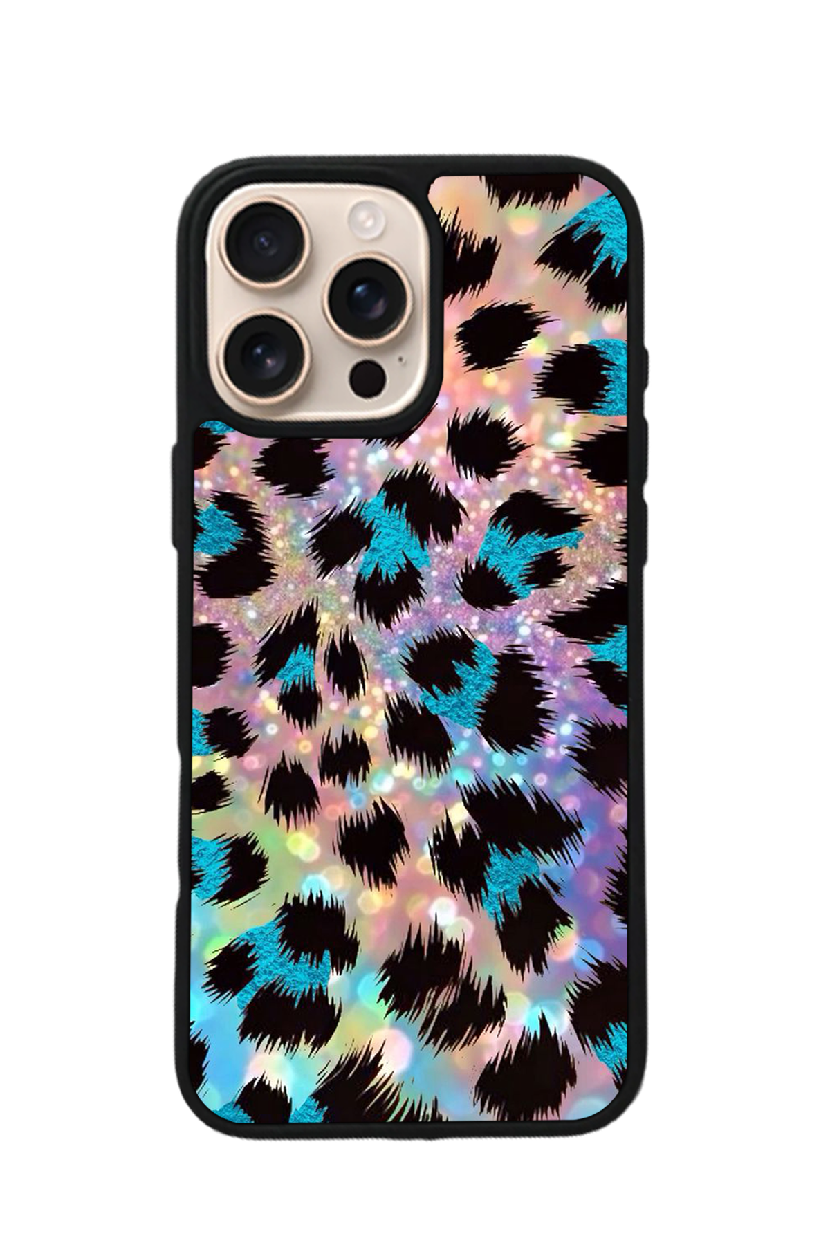 iPhone 14 Pro Uyumlu Hologram Leopar Tasarımlı Glossy Premium Kılıf