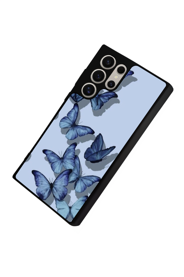 Samsung Galaxy S23 Ultra Uyumlu Kelebek Tasarımlı Glossy Premium Kılıf