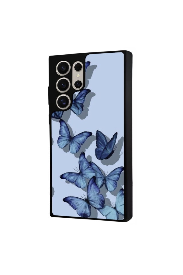 Samsung Galaxy S23 Ultra Uyumlu Kelebek Tasarımlı Glossy Premium Kılıf