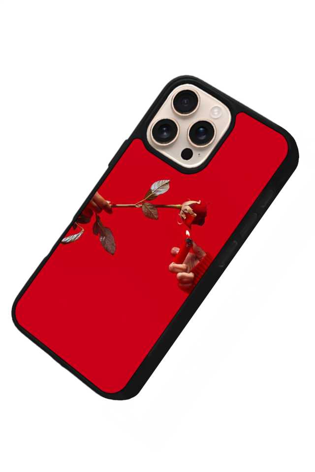 iPhone 16 Pro Uyumlu Kirmizi Tasarımlı Glossy Premium Kılıf