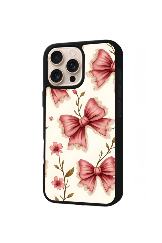 iPhone 15 Pro Max Uyumlu Kurdele Tasarımlı Glossy Premium Kılıf