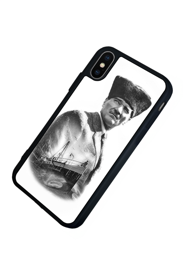 iPhone X/ XS Uyumlu Mustafa Kemal Ataturk Tasarımlı Glossy Premium Kılıf