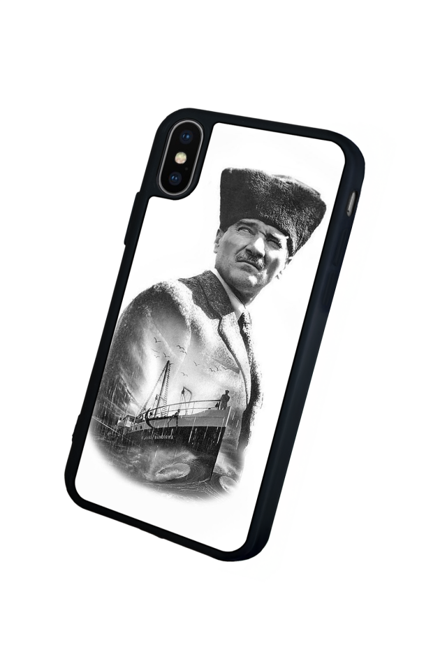 iPhone X/ XS Uyumlu Mustafa Kemal Ataturk Tasarımlı Glossy Premium Kılıf