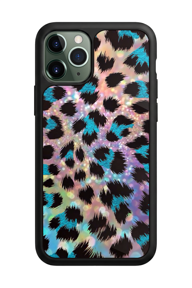 iPhone 11 Pro Max Uyumlu Hologram Leopar Tasarımlı Glossy Premium Kılıf