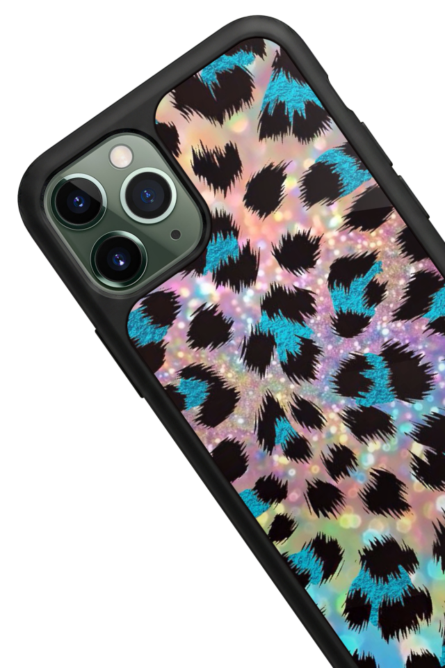 iPhone 11 Pro Max Uyumlu Hologram Leopar Tasarımlı Glossy Premium Kılıf