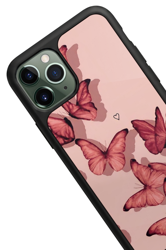 iPhone 11 Pro Uyumlu Kelebek Tasarımlı Glossy Premium Kılıf