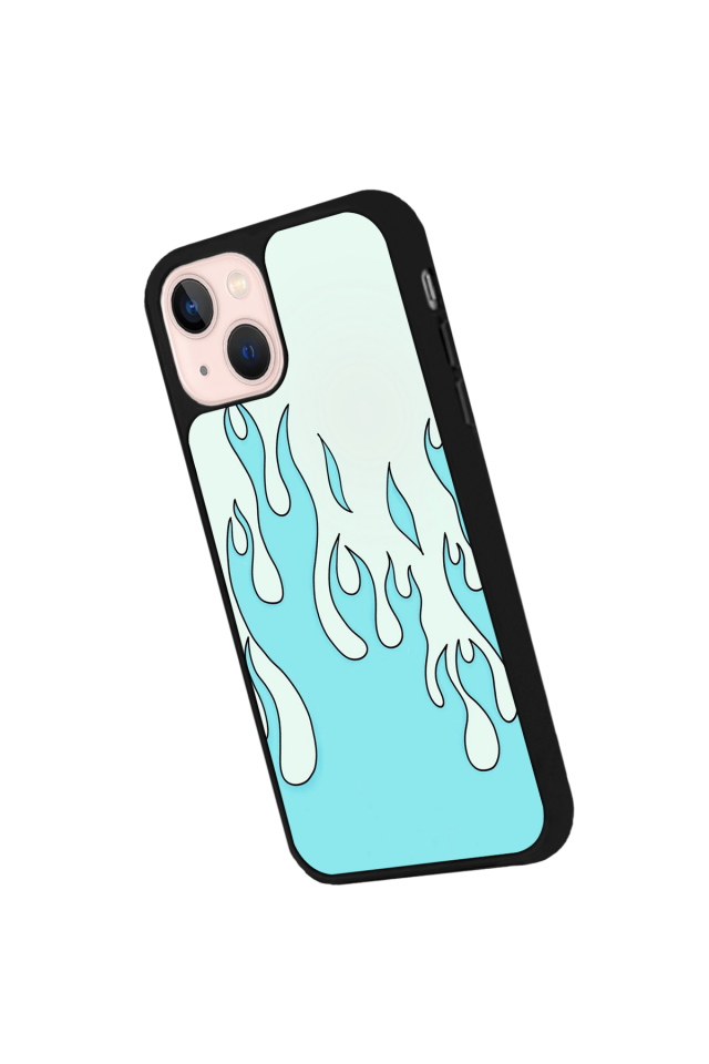 iPhone 13 Mini Uyumlu Retro Flame Patterns Tasarımlı Glossy Premium Kılıf