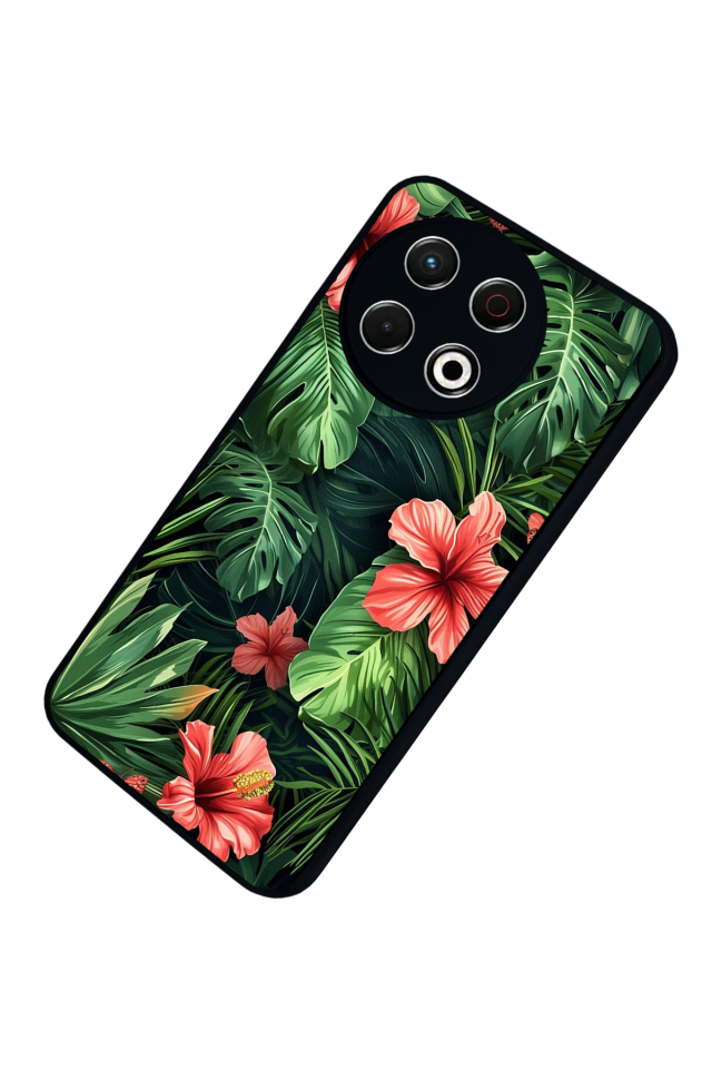 Tecno Spark 30 Pro Uyumlu Botanik Tasarımlı Glossy Premium Kılıf