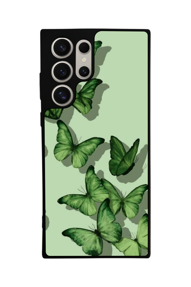 Samsung Galaxy S23 Ultra Uyumlu Kelebek Tasarımlı Glossy Premium Kılıf